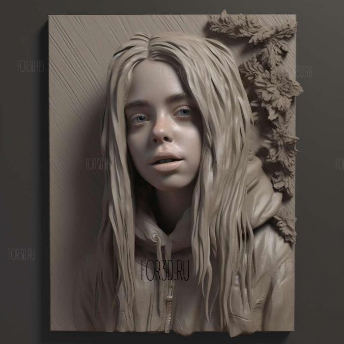 Billie Eilish 1 stl model for CNC